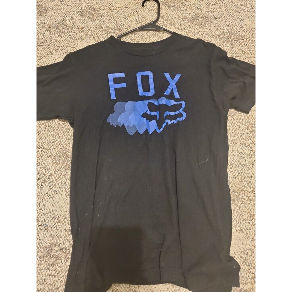 Fox Racing Black with Blue Short Sleeve T-Shirt Mens Size Medium